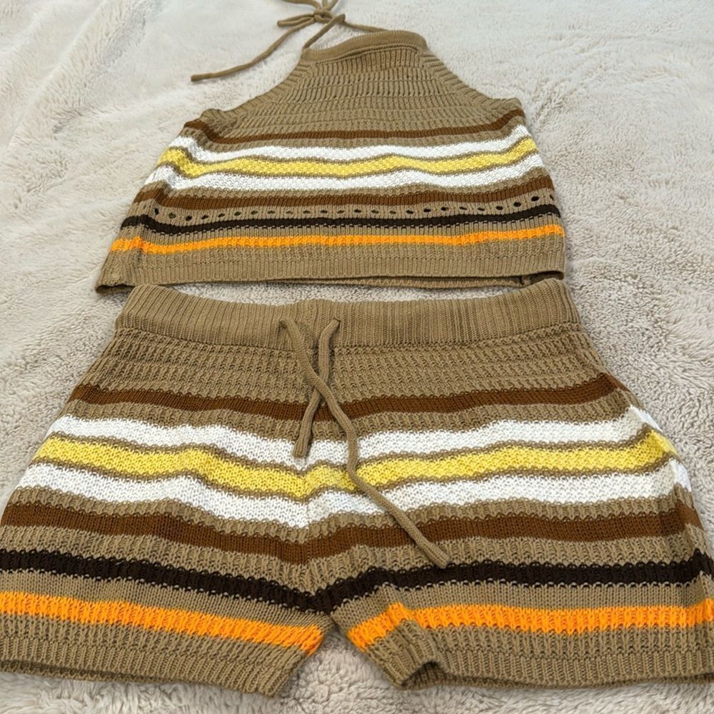 2 piece knit shirt set